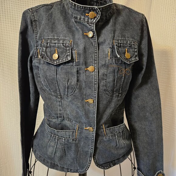 Lifeline Quiet Luxury Design Pocket Denim Blue Jean Jacket Size 36 (M) - Picture 15 of 15